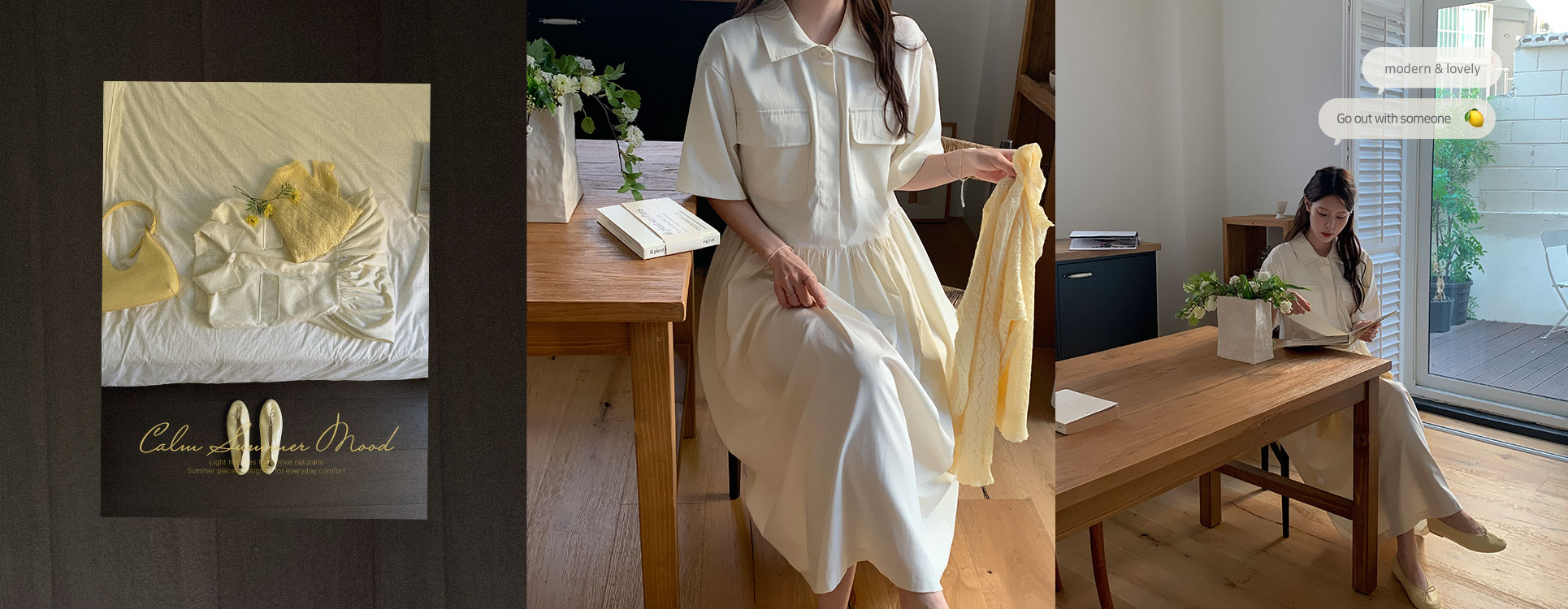 히든버튼 포켓 원피스